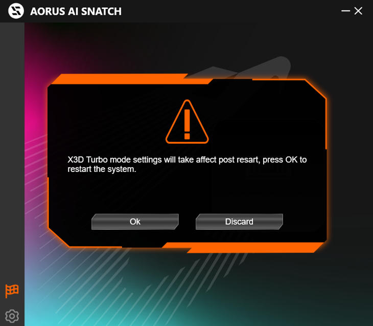 GIGABYTE AORUS AI SNATCHを用いて簡単に X3D ターボ・モードを有効化可能